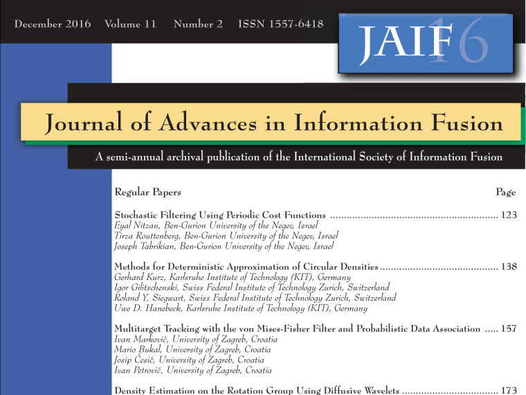 JAIF Volume 11 Issue 2 cover